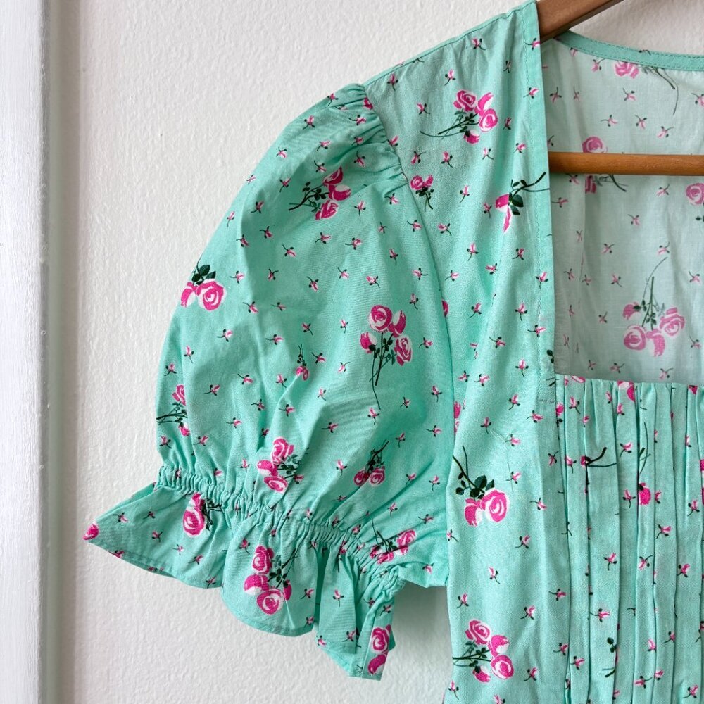 BATSHEVA Popham Pintucked Floral-Print Cotton-Poplin Mini Dress - Picture 9 of 13